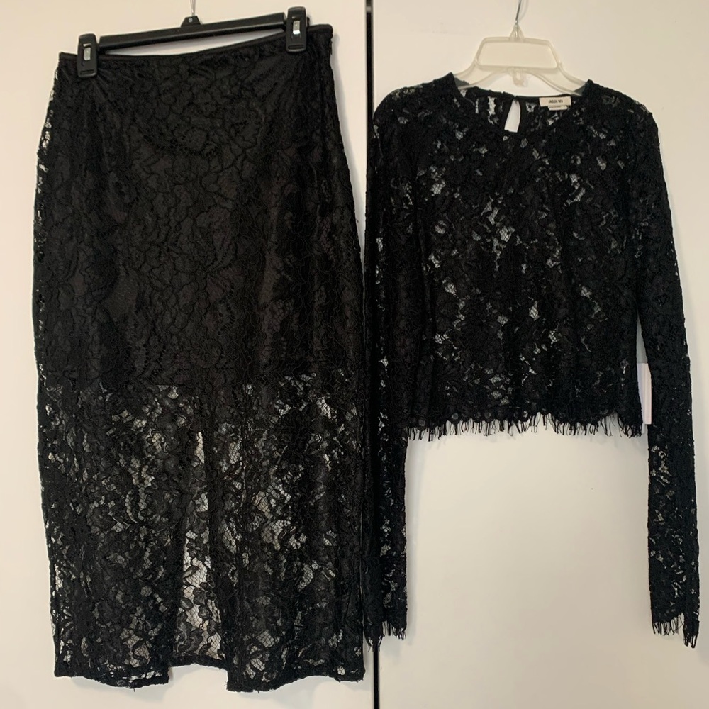 Jason Wu Lace Crop Top with Pencil Skirt